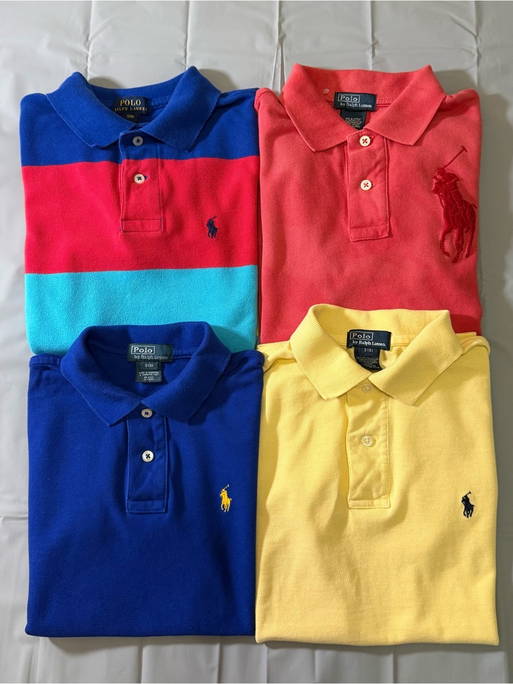Lot of 4-Boy’s Polo Ralph Lauren Short Sleeve Polo Shirts Size 8-Small